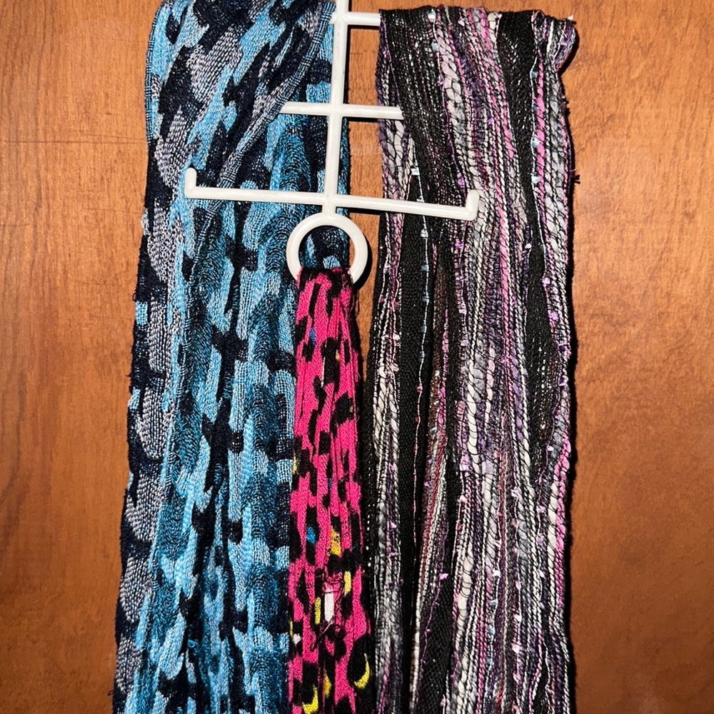 Scarfs,dress belt, and men’s Smurf tie